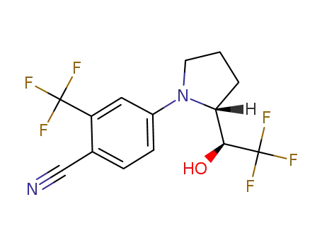 4-(2(R)-(1(S)-hydroxyl-2,2,2-trifluoroethyl)pyrrolidinyl)-2-trifluoromethylbenzonitrile
